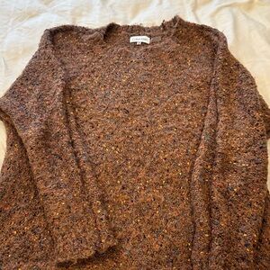 Calvin Klein Brown Crew Neck Sweater Textured Knit